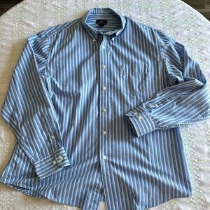 Dockers Blue Casual Button Down Long-Sleeve w/Pocket Shirt